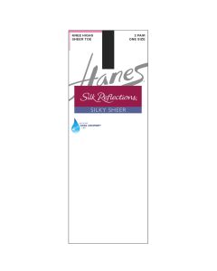 Women's Hanes Silk Reflections Silky Sheer Knee Highs Sheer Toe 2-Pack Jet