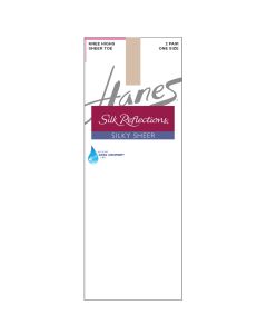 Women's Hanes Silk Reflections Silky Sheer Knee Highs Sheer Toe 2-Pack Travel Buff