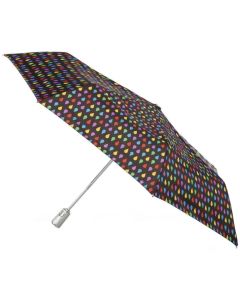 Totes Auto Open Close Umbrella Black Raindrops