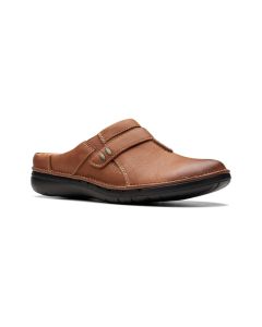 Women's Clarks Un Loop Ease Dark Tan Leather