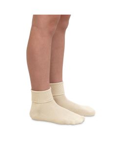 Women's Jefferies Smooth Toe Turn Cuff Organic Cotton Socks Natural