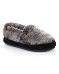 Women's Acorn Moc Charcoal Faux Fur