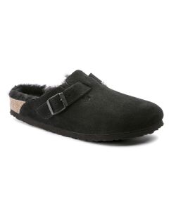 Women's Birkenstock Boston Shearling Black Suede
