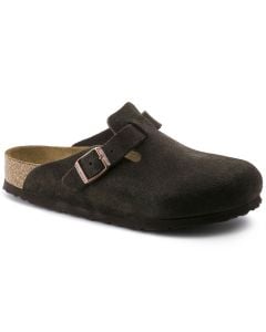 Women's Birkenstock Boston Soft Footbed Mocha Suede