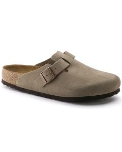Women's Birkenstock Boston Soft Footbed Taupe Suede