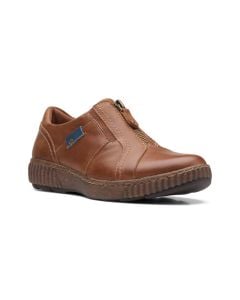 Women's Clarks Magnolia Zip Dark Tan Leather