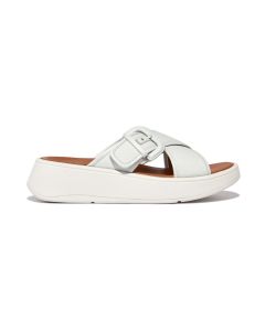 Women's FitFlop F-Mode Canvas Buckle Cross Seafoam Blue