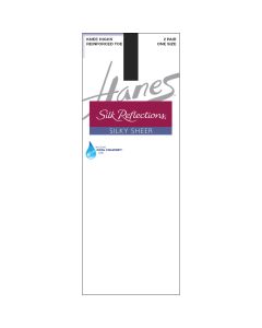 Women's Hanes Silk Reflections Knee Highs Reinforced Toe 2-Pack Jet