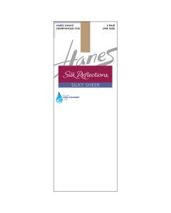 Women's Hanes Silk Reflections Knee Highs Reinforced Toe 2-Pack Little Color