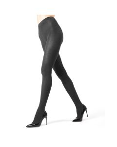 Women's MeMoi Brooklyn Flat Knit Cotton Blend Sweater Tights Dark Grey Heather