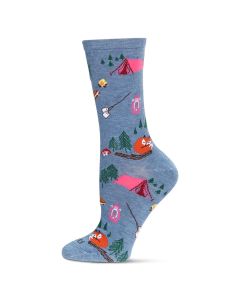 Women's MeMoi Camping Trip Crew Socks Denim Heather