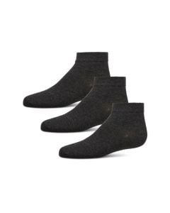 Women's MeMoi Cotton Blend Quarter Socks 3-Pack Charcoal