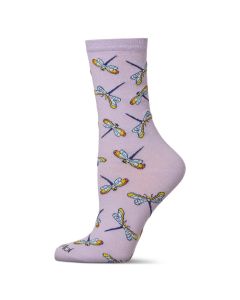 Women's MeMoi Dragonflies Crew Socks Lavender