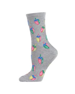 Women's MeMoi Dreidel Holiday Crew Socks Medium Gray Heather