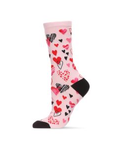 Women's MeMoi Heart Explosion Crew Socks Light Pink
