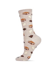 Women's MeMoi I'd Like S'more Please Crew Socks Hemp Heather