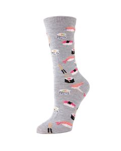 Women's MeMoi Sushi Crew Socks Medium Gray Heather