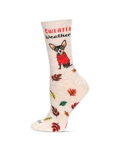 Women's MeMoi Sweater Weather Crew Socks Oatmeal Heather