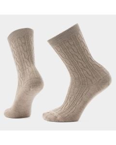 Women's Smartwool Everyday Cable Zero Cushion Crew Socks Fossil