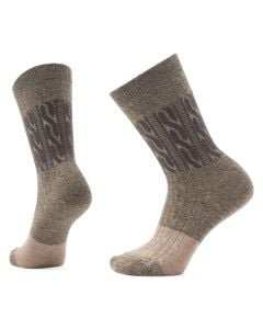 Women's Smartwool Everyday Color Block Cable Zero Cushion Crew Socks Military Olive - Fossil