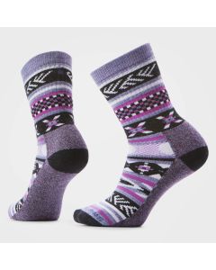 Women's Smartwool Everyday Cozy Cabin Games Crew Socks Chalk Violet