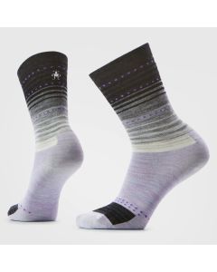 Women's Smartwool Everyday Stitch Stripe Crew Socks Purple - Black