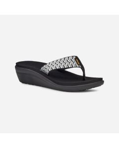 Women's Teva Voya Wedge Paint Tracks Black / White