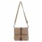 CargoIt Stonewashed Canvas Langley Crossbody Khaki