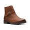 Women's Clarks Clarkwell Strap Dark Tan Leather