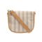 Joy Susan Kay Pencil Stripe Canvas Saddle Bag Neutral
