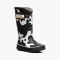 Kids' Bogs Rainboot Cow Black w/White
