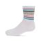 Women's MeMoi Metallic Sport Stripe Cotton Blend Crew Sock White