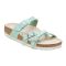 Women's Birkenstock Franca Shiny Lizard Surf Green Birko-Flor Embossed