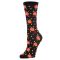Women's MeMoi Cheery Pumpkin Polka Dot Crew Socks Black