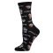 Women's MeMoi Coffee Crew Socks Black