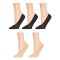 Women's MeMoi Cotton Blend Fine Edge Sock Liner 5-Pack Black / Nude