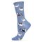 Women's MeMoi Cup o' Cats Crew Socks Denim