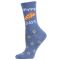 Women's MeMoi Happy Challah Days Crew Socks Denim Heather