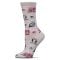 Women's MeMoi It's Owl Good Crew Socks Ivory Heather