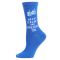 Women's MeMoi Keep Calm & Dreidel On Crew Socks Blue