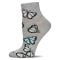 Women's MeMoi Multi-Butterflies Athletic Quarter Socks Medium Gray Heather