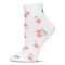 Women's MeMoi Multi-Cherries Athletic Quarter Socks White
