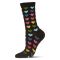 Women's MeMoi Multicolored Hearts Crew Socks Black
