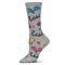 Women's MeMoi Pickleball Paddle Crew Socks Light Gray Heather