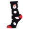 Women's MeMoi Polka Dot Santa Embroidery Cozy Socks Black