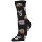 Women's MeMoi Professor Dogs Crew Socks Black