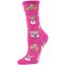 Women's MeMoi Professor Dogs Crew Socks Fuchsia