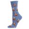 Women's MeMoi Pumpkin Puppy Crew Socks Denim Heather