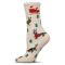 Women's MeMoi Reindeer Pups Holiday Crew Socks Ivory