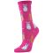 Women's MeMoi Studious Cats Crew Socks Fuchsia